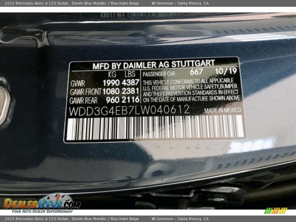 2020 Mercedes-Benz A 220 Sedan Denim Blue Metallic / Macchiato Beige Photo #11