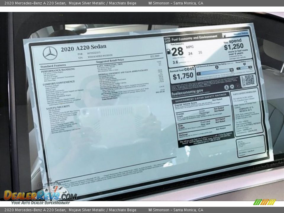 2020 Mercedes-Benz A 220 Sedan Mojave Silver Metallic / Macchiato Beige Photo #10