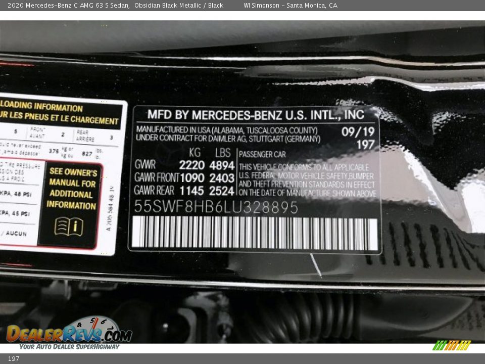 Mercedes-Benz Color Code 197 Obsidian Black Metallic