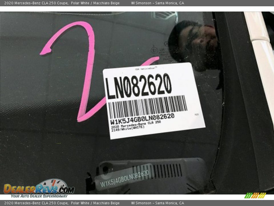 2020 Mercedes-Benz CLA 250 Coupe Polar White / Macchiato Beige Photo #11