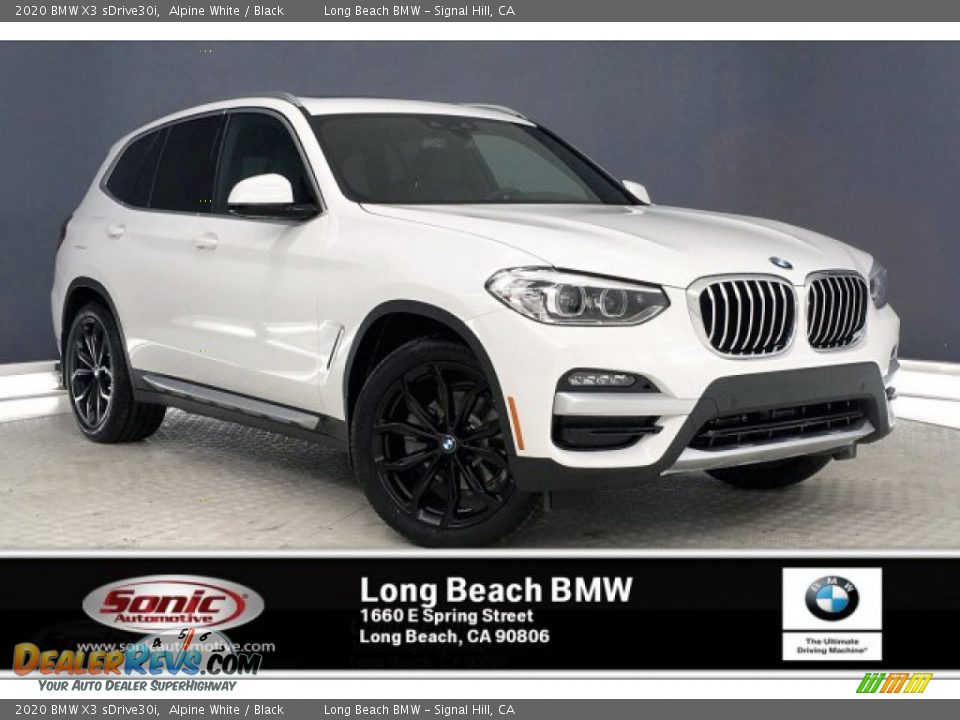 2020 BMW X3 sDrive30i Alpine White / Black Photo #1