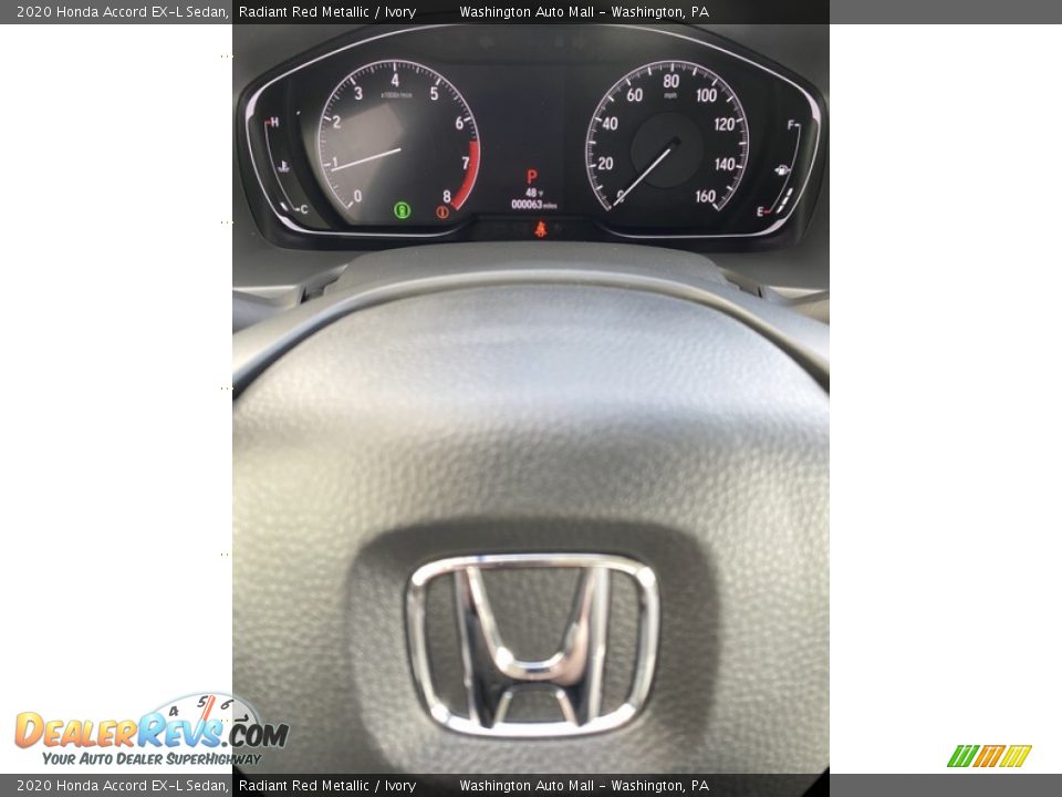 2020 Honda Accord EX-L Sedan Radiant Red Metallic / Ivory Photo #27