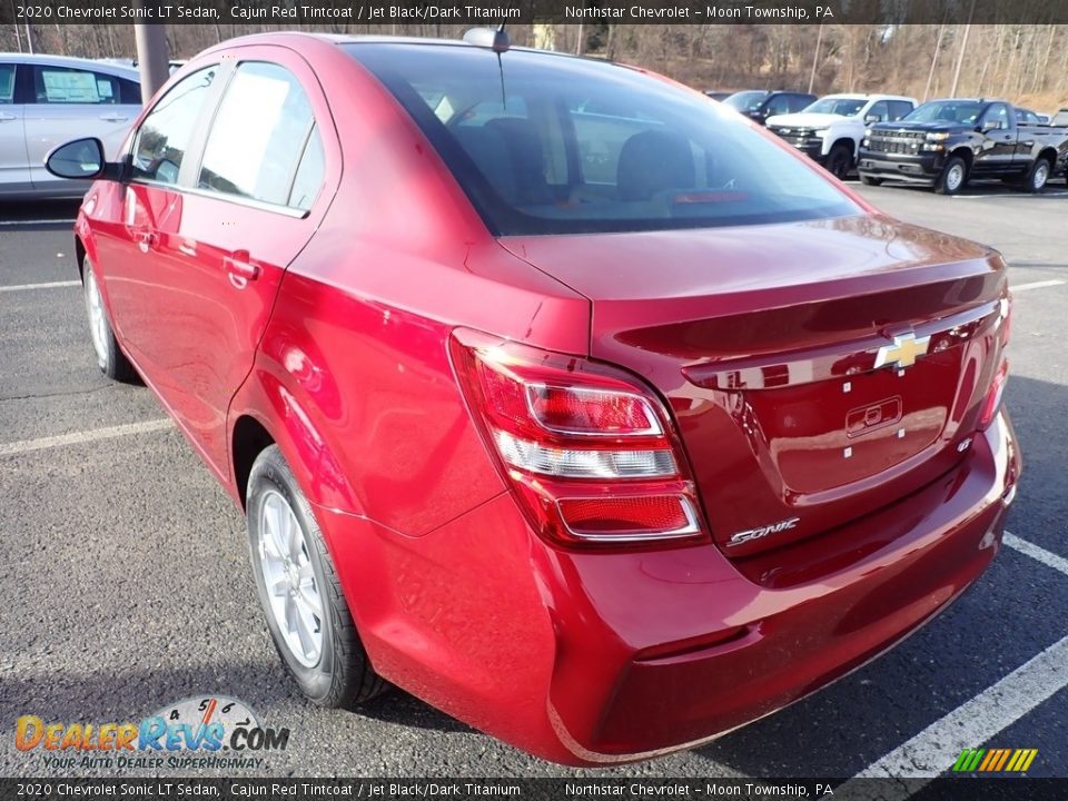 2020 Chevrolet Sonic LT Sedan Cajun Red Tintcoat / Jet Black/Dark Titanium Photo #3