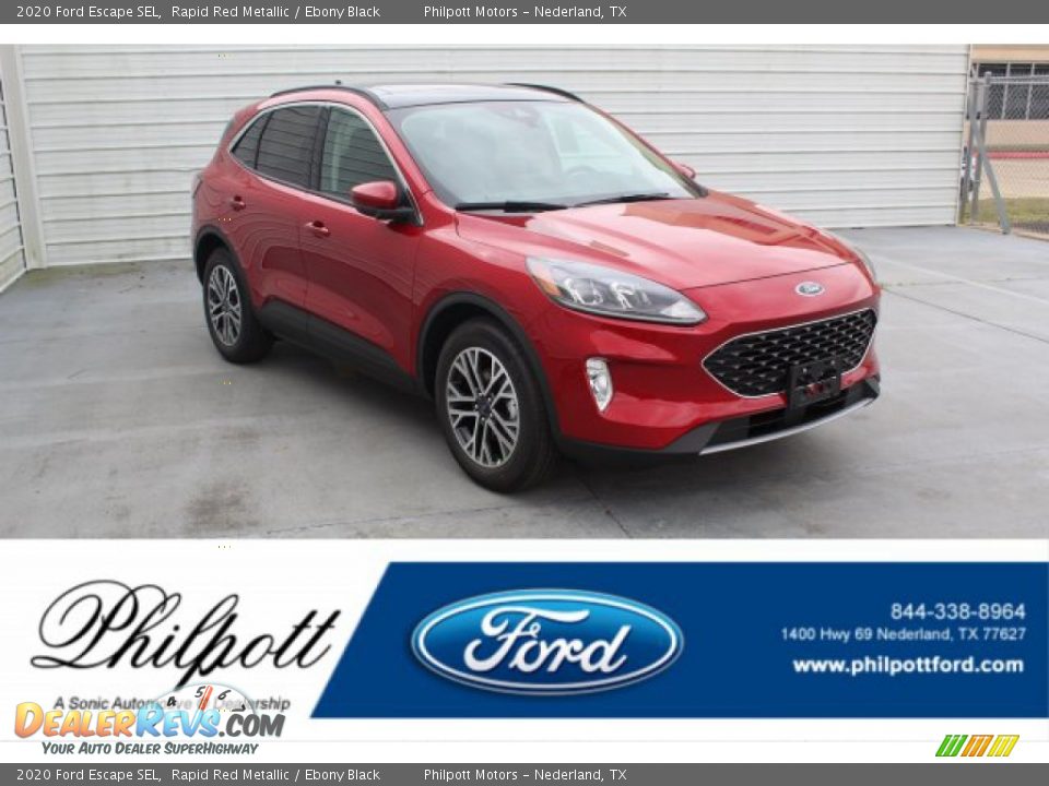 2020 Ford Escape SEL Rapid Red Metallic / Ebony Black Photo #1