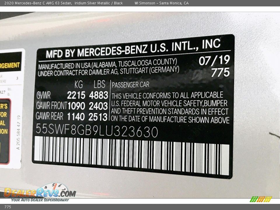 Mercedes-Benz Color Code 775 Iridium Silver Metallic