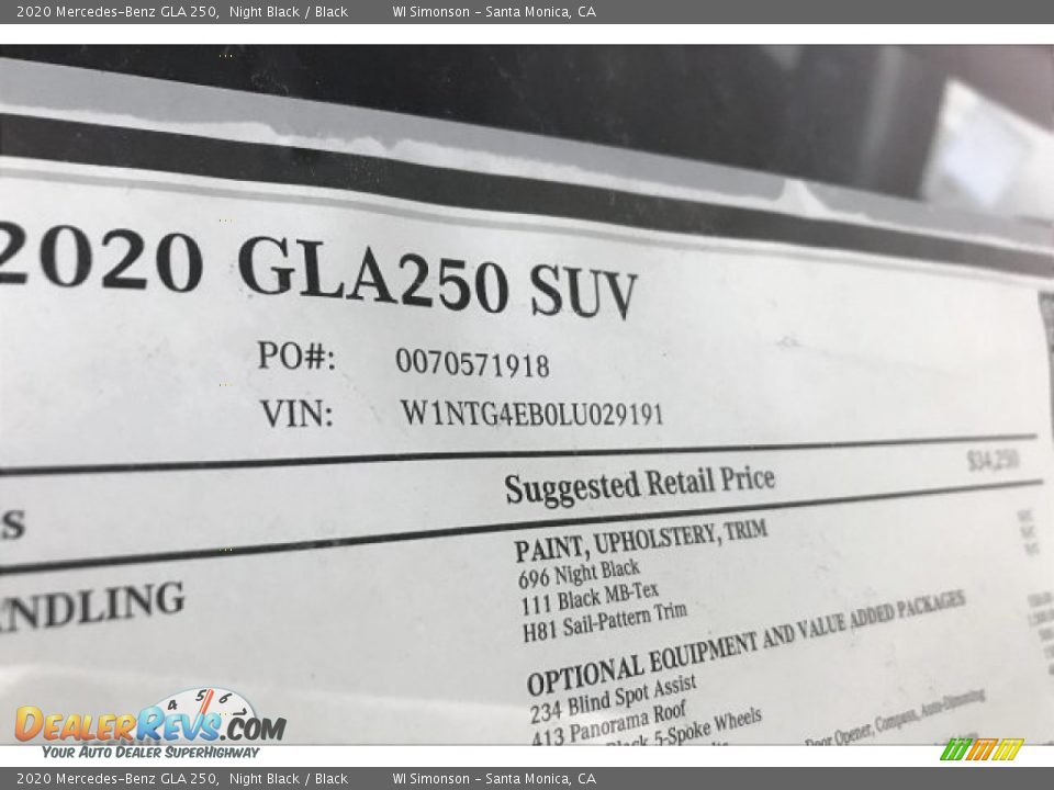 2020 Mercedes-Benz GLA 250 Night Black / Black Photo #11