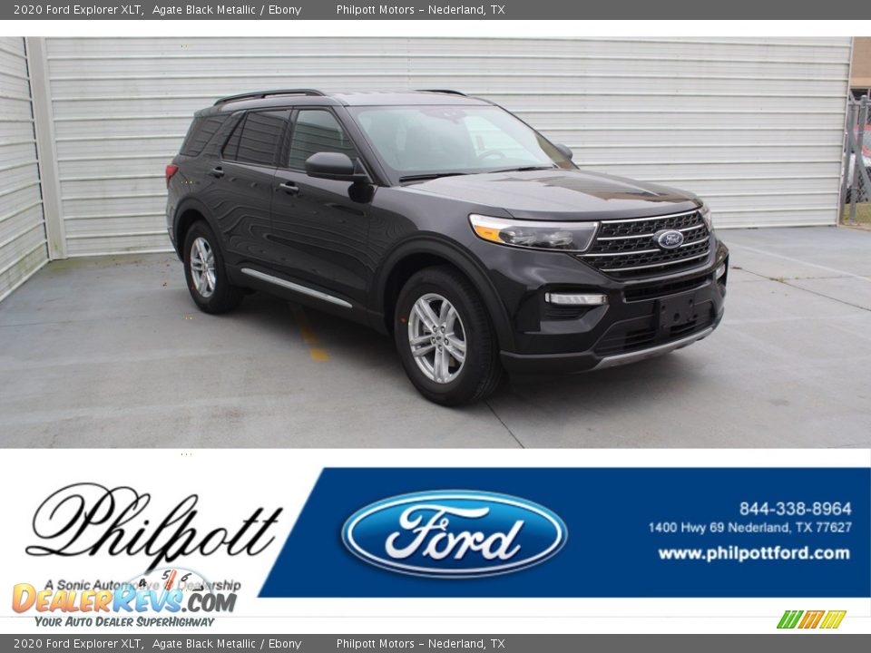 2020 Ford Explorer XLT Agate Black Metallic / Ebony Photo #1