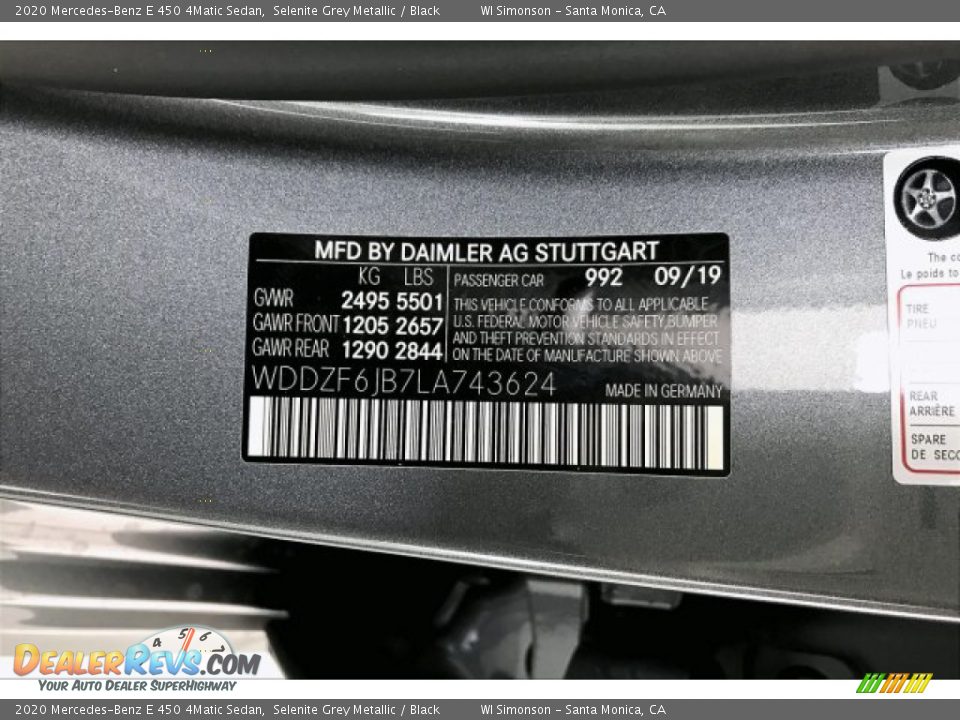 2020 Mercedes-Benz E 450 4Matic Sedan Selenite Grey Metallic / Black Photo #11