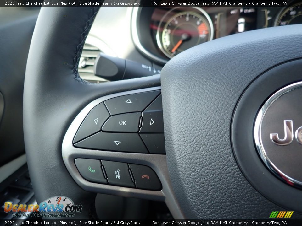 2020 Jeep Cherokee Latitude Plus 4x4 Blue Shade Pearl / Ski Gray/Black Photo #19