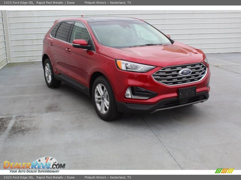 2020 Ford Edge SEL Rapid Red Metallic / Dune Photo #2