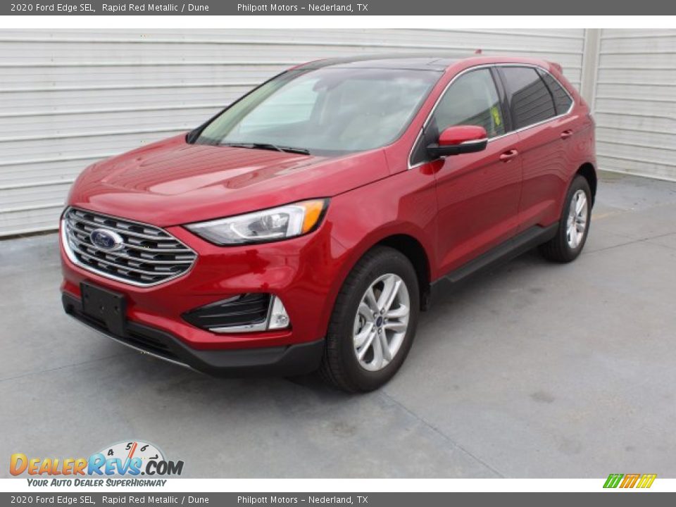 2020 Ford Edge SEL Rapid Red Metallic / Dune Photo #4