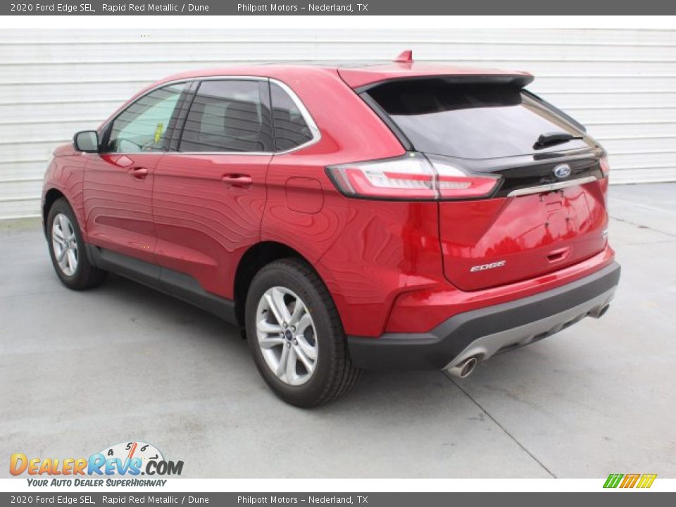 2020 Ford Edge SEL Rapid Red Metallic / Dune Photo #6