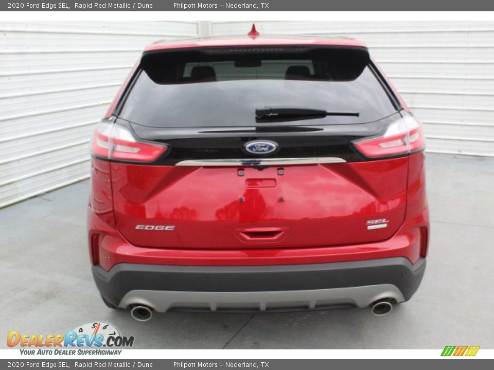 2020 Ford Edge SEL Rapid Red Metallic / Dune Photo #7