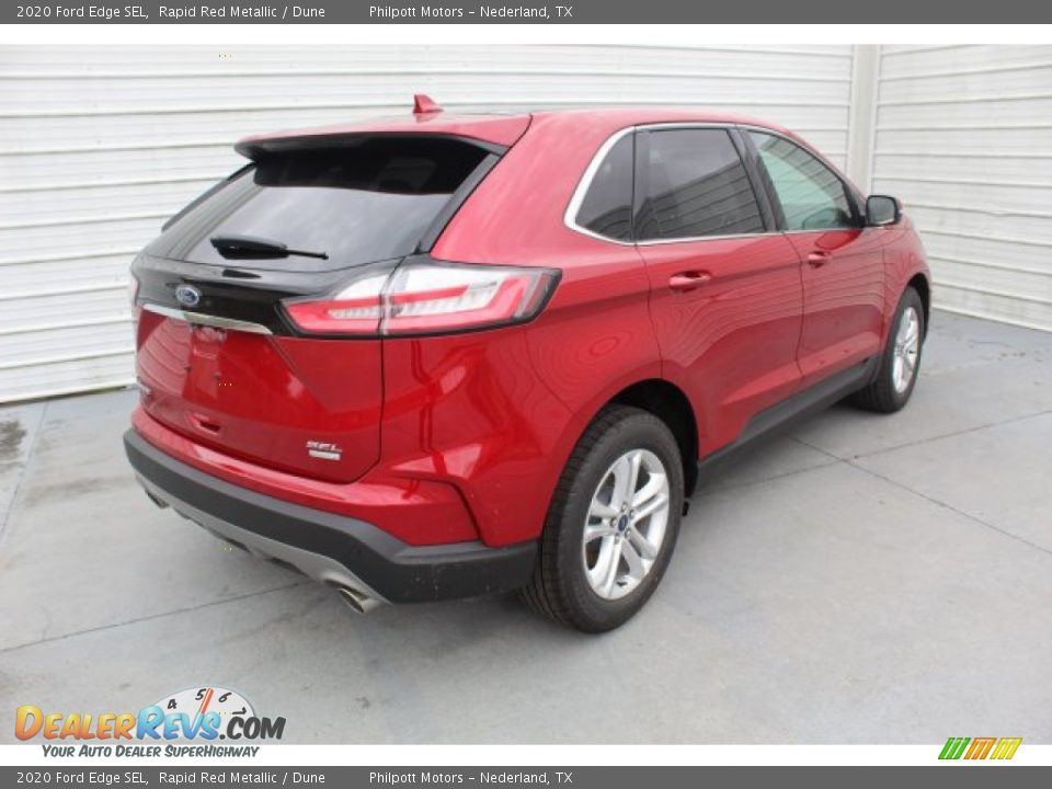 2020 Ford Edge SEL Rapid Red Metallic / Dune Photo #8