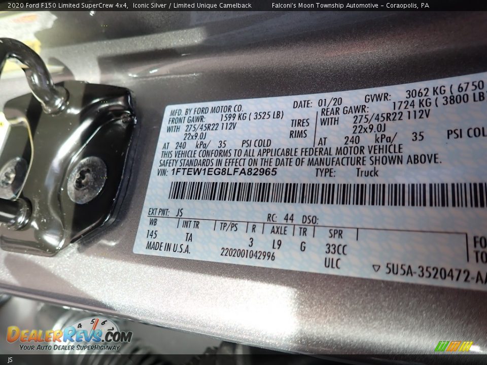 Ford Color Code JS Iconic Silver