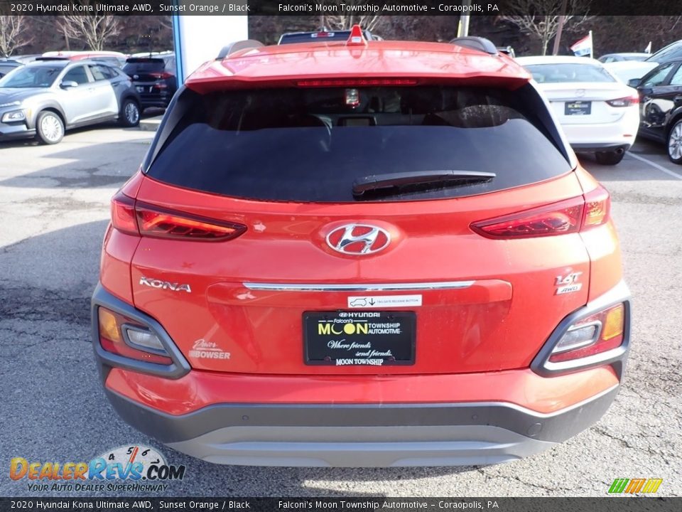 2020 Hyundai Kona Ultimate AWD Sunset Orange / Black Photo #6