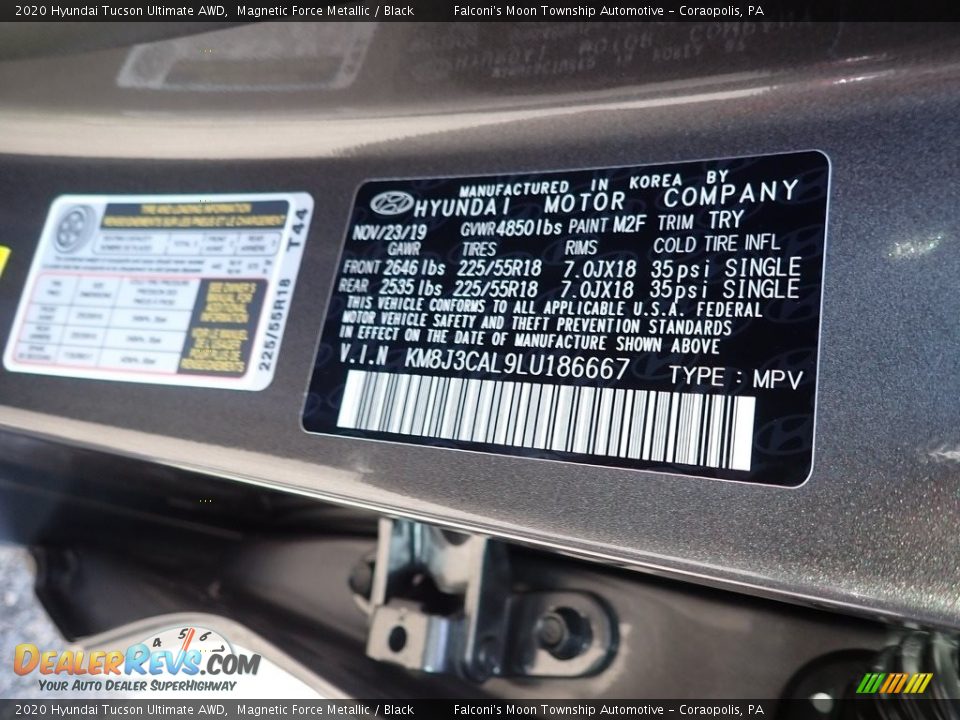 2020 Hyundai Tucson Ultimate AWD Magnetic Force Metallic / Black Photo #12