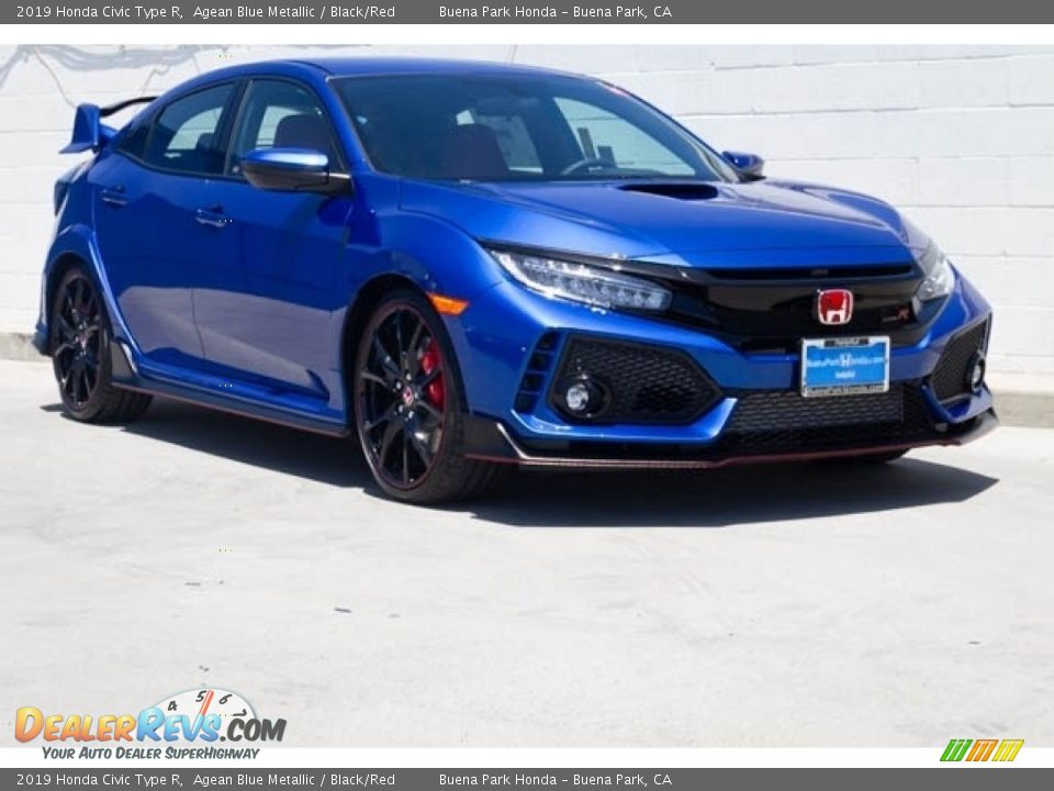 2019 Honda Civic Type R Agean Blue Metallic / Black/Red Photo #1