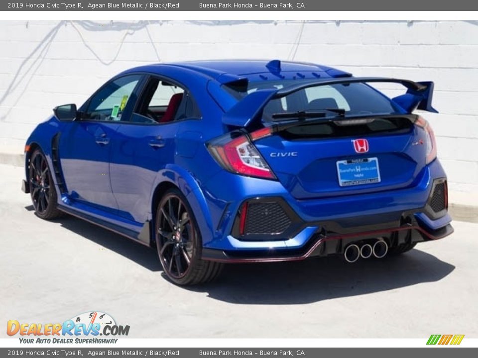 2019 Honda Civic Type R Agean Blue Metallic / Black/Red Photo #2