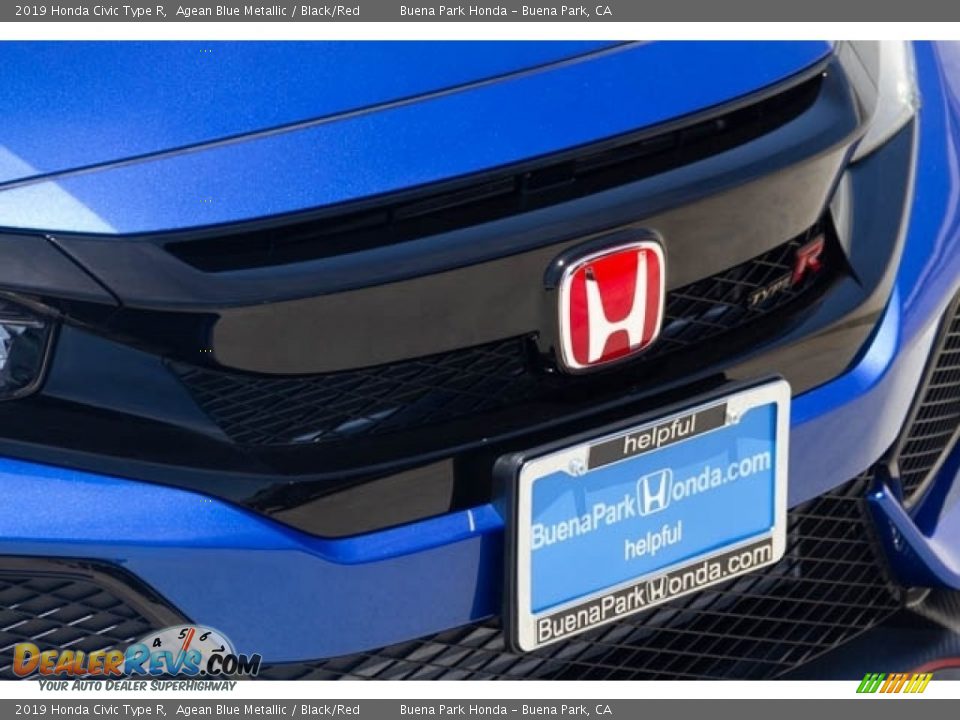 2019 Honda Civic Type R Agean Blue Metallic / Black/Red Photo #4