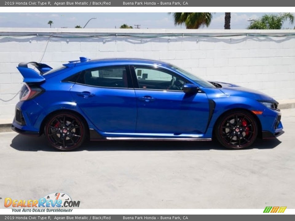 2019 Honda Civic Type R Agean Blue Metallic / Black/Red Photo #5