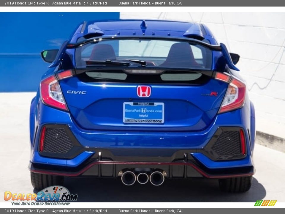 2019 Honda Civic Type R Agean Blue Metallic / Black/Red Photo #6