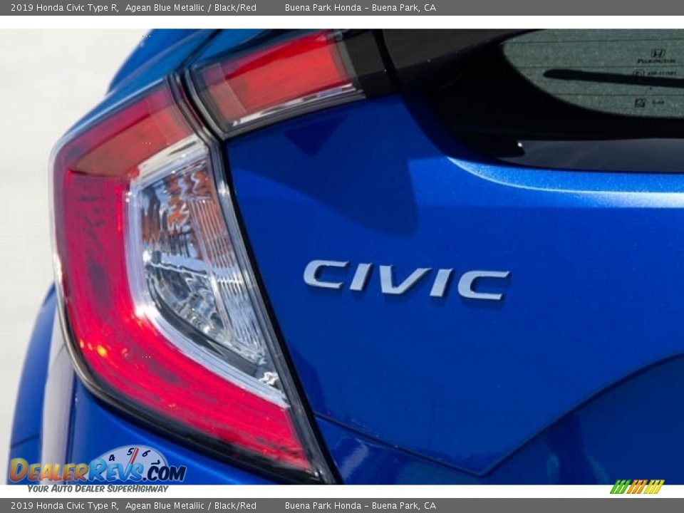 2019 Honda Civic Type R Agean Blue Metallic / Black/Red Photo #7