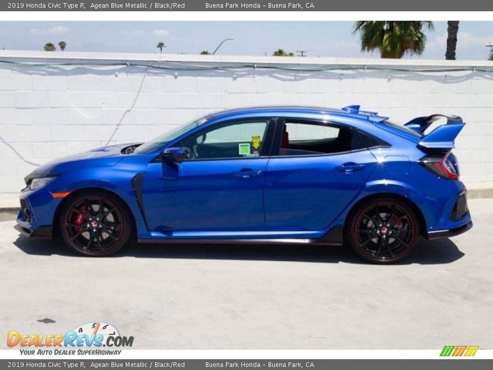 2019 Honda Civic Type R Agean Blue Metallic / Black/Red Photo #11