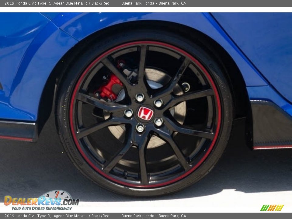 2019 Honda Civic Type R Agean Blue Metallic / Black/Red Photo #13