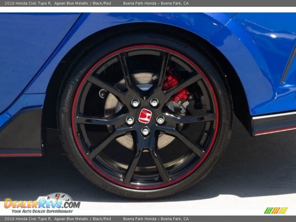 2019 Honda Civic Type R Agean Blue Metallic / Black/Red Photo #16