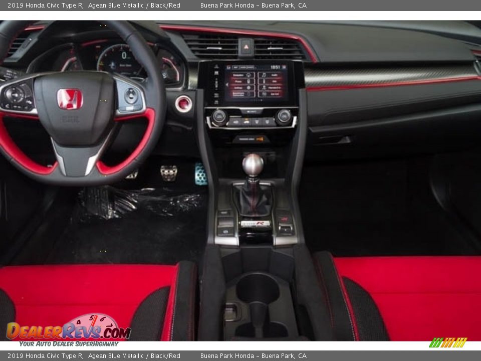 2019 Honda Civic Type R Agean Blue Metallic / Black/Red Photo #20