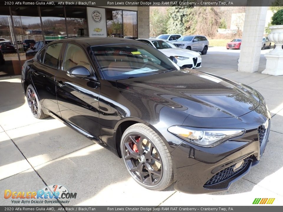 2020 Alfa Romeo Giulia AWD Alfa Black / Black/Tan Photo #10