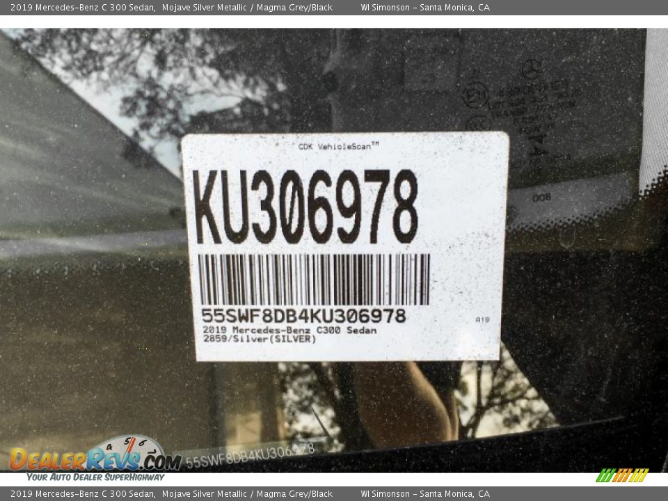 2019 Mercedes-Benz C 300 Sedan Mojave Silver Metallic / Magma Grey/Black Photo #11