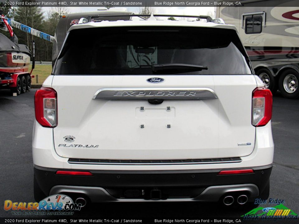 2020 Ford Explorer Platinum 4WD Star White Metallic Tri-Coat / Sandstone Photo #4