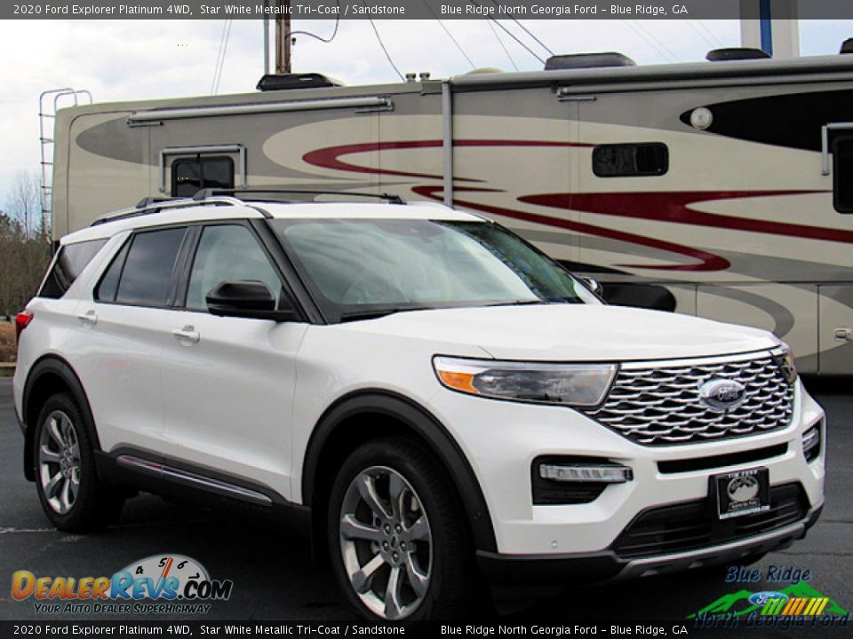 2020 Ford Explorer Platinum 4WD Star White Metallic Tri-Coat / Sandstone Photo #7