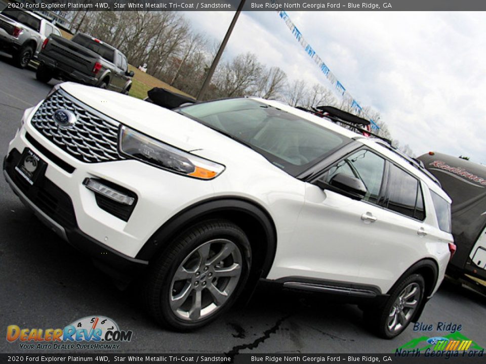 2020 Ford Explorer Platinum 4WD Star White Metallic Tri-Coat / Sandstone Photo #33