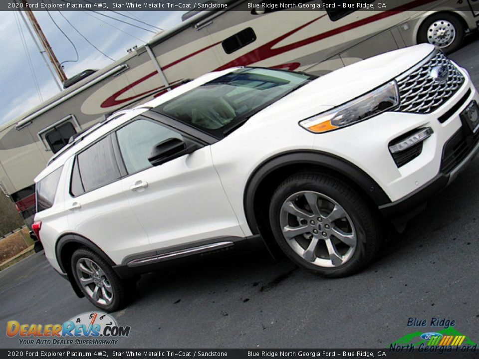 2020 Ford Explorer Platinum 4WD Star White Metallic Tri-Coat / Sandstone Photo #34