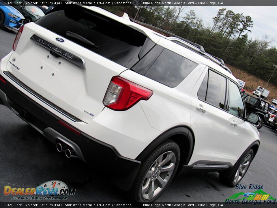 2020 Ford Explorer Platinum 4WD Star White Metallic Tri-Coat / Sandstone Photo #35