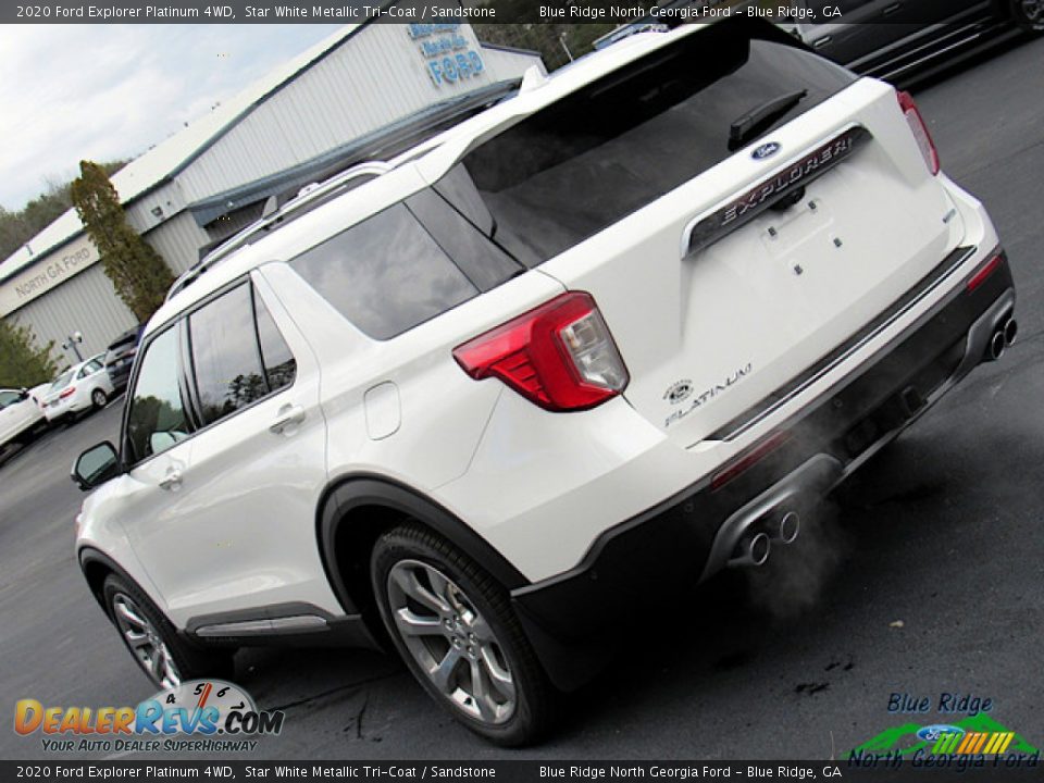 2020 Ford Explorer Platinum 4WD Star White Metallic Tri-Coat / Sandstone Photo #36