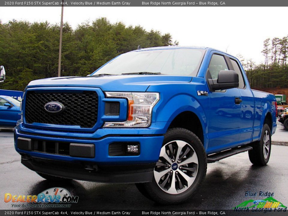 2020 Ford F150 STX SuperCab 4x4 Velocity Blue / Medium Earth Gray Photo #1