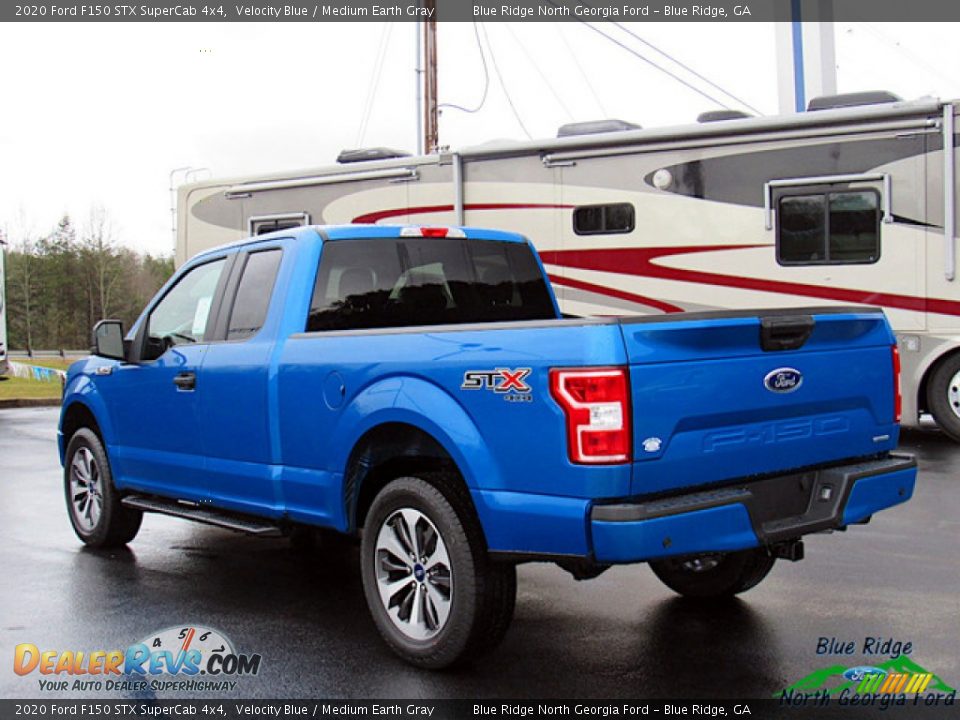 2020 Ford F150 STX SuperCab 4x4 Velocity Blue / Medium Earth Gray Photo #3