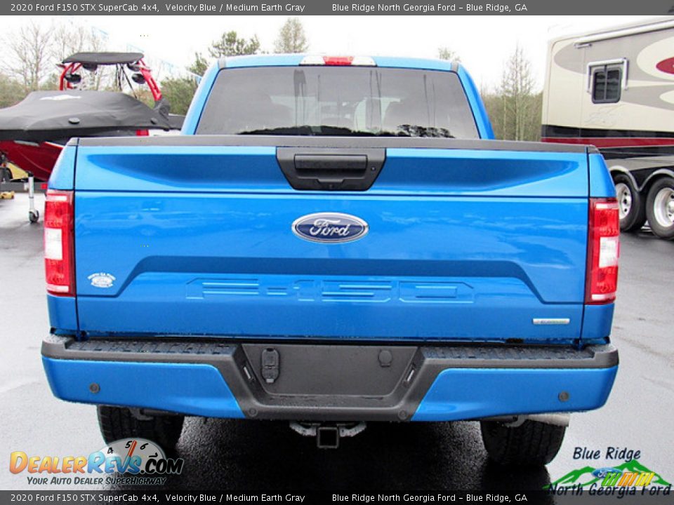 2020 Ford F150 STX SuperCab 4x4 Velocity Blue / Medium Earth Gray Photo #4