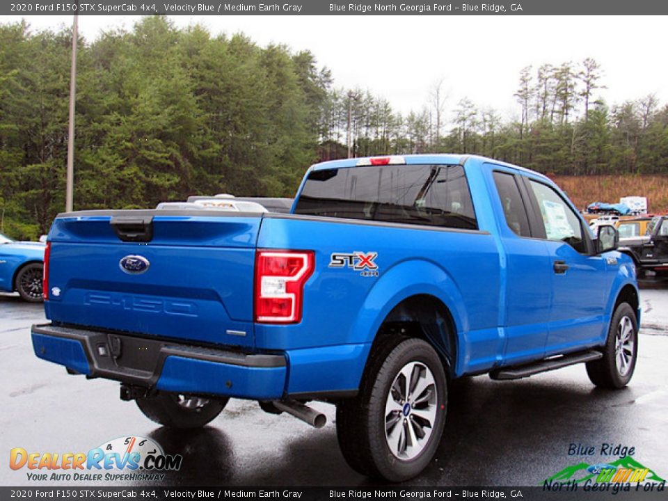 2020 Ford F150 STX SuperCab 4x4 Velocity Blue / Medium Earth Gray Photo #5