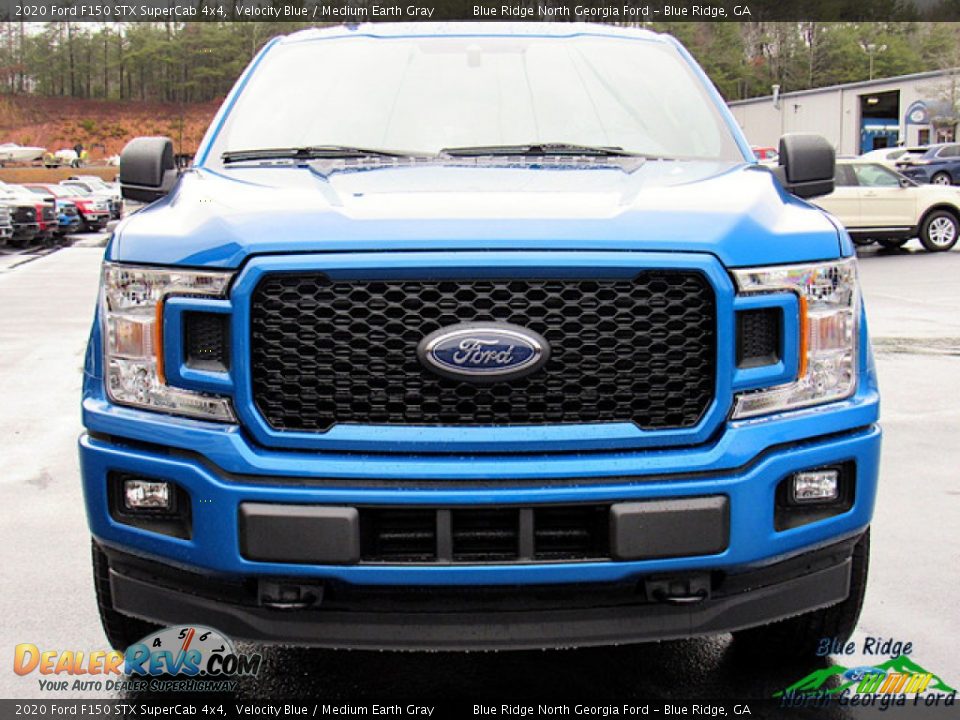 2020 Ford F150 STX SuperCab 4x4 Velocity Blue / Medium Earth Gray Photo #8
