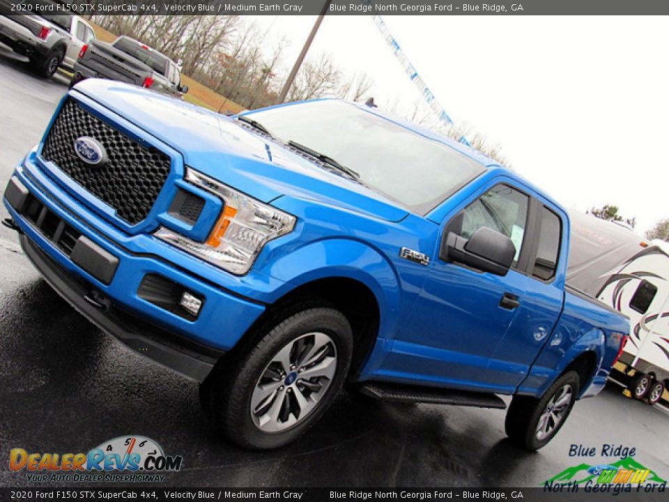 2020 Ford F150 STX SuperCab 4x4 Velocity Blue / Medium Earth Gray Photo #30