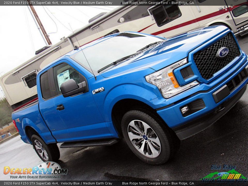 2020 Ford F150 STX SuperCab 4x4 Velocity Blue / Medium Earth Gray Photo #31