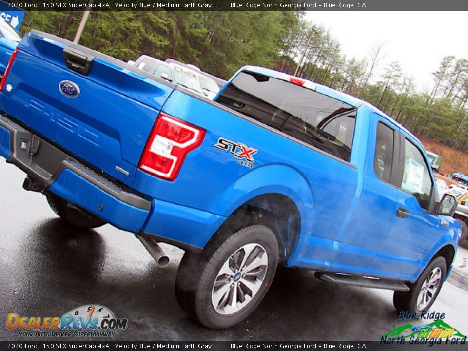 2020 Ford F150 STX SuperCab 4x4 Velocity Blue / Medium Earth Gray Photo #32