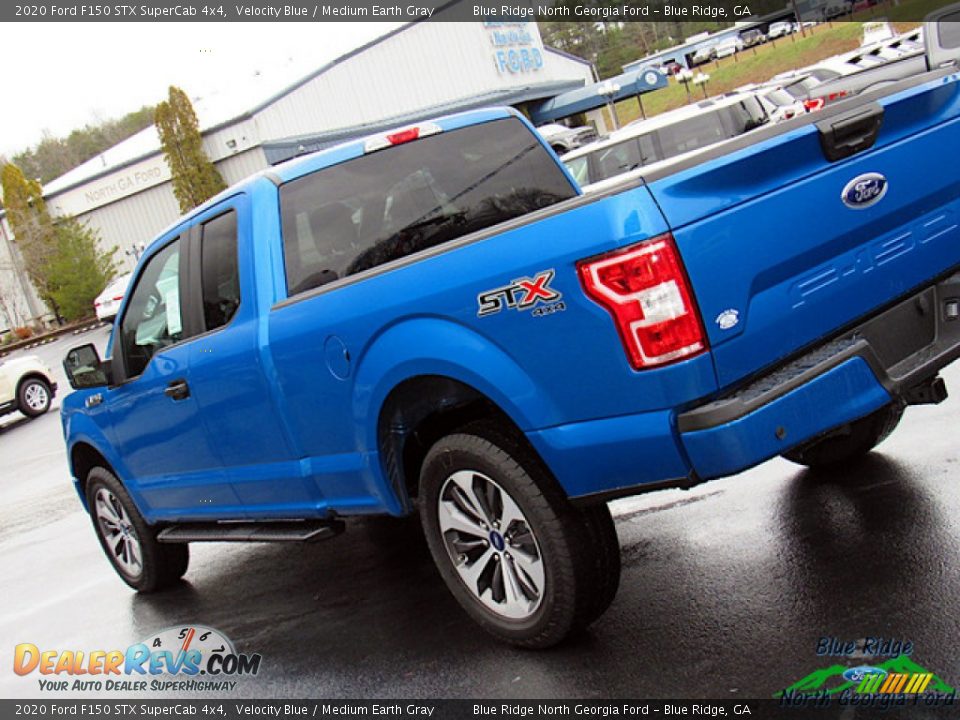 2020 Ford F150 STX SuperCab 4x4 Velocity Blue / Medium Earth Gray Photo #33