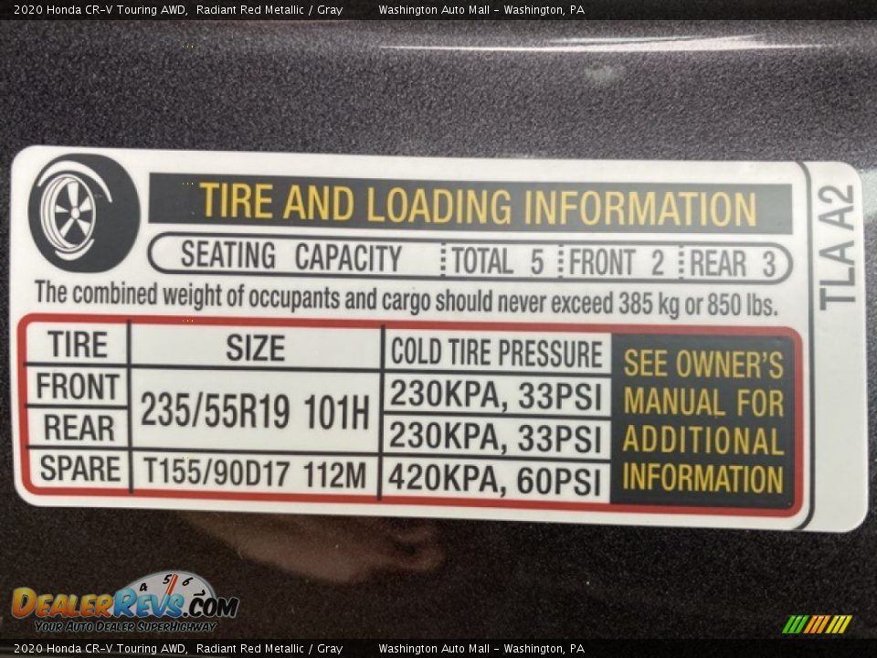 2020 Honda CR-V Touring AWD Radiant Red Metallic / Gray Photo #8