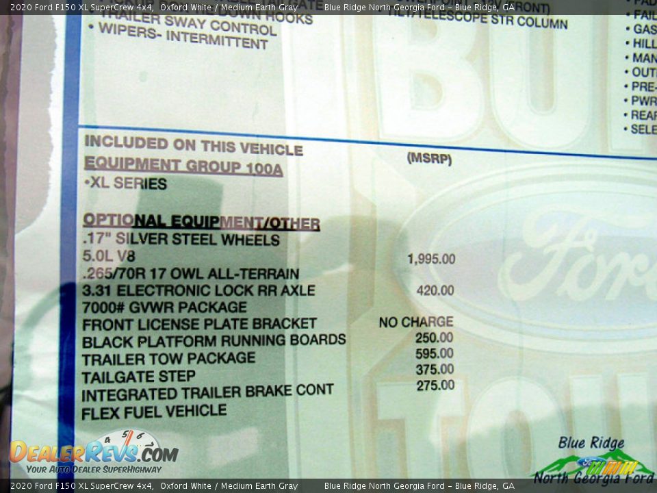 2020 Ford F150 XL SuperCrew 4x4 Oxford White / Medium Earth Gray Photo #26